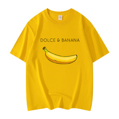 国境を越えたヨーロッパコードのDolce & バナナの2dプリントの男性tシャツの丸首の通気性の上着の超大型の快適なtシャツの男女