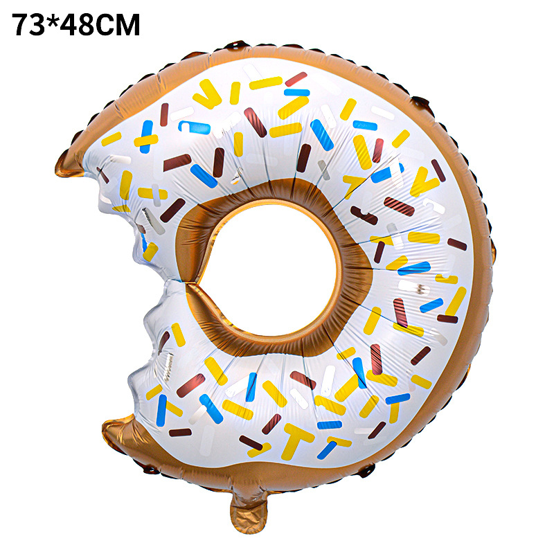 Nuevos globos de aluminio con forma de donut, hamburguesa, pizza, palomitas de maíz, helado, artículos de decoración para cumpleaños infantiles, globos. image 18