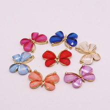 合金饰品配件diy水晶锌合金小蝴蝶手机套贴发饰材料工厂直销吊坠