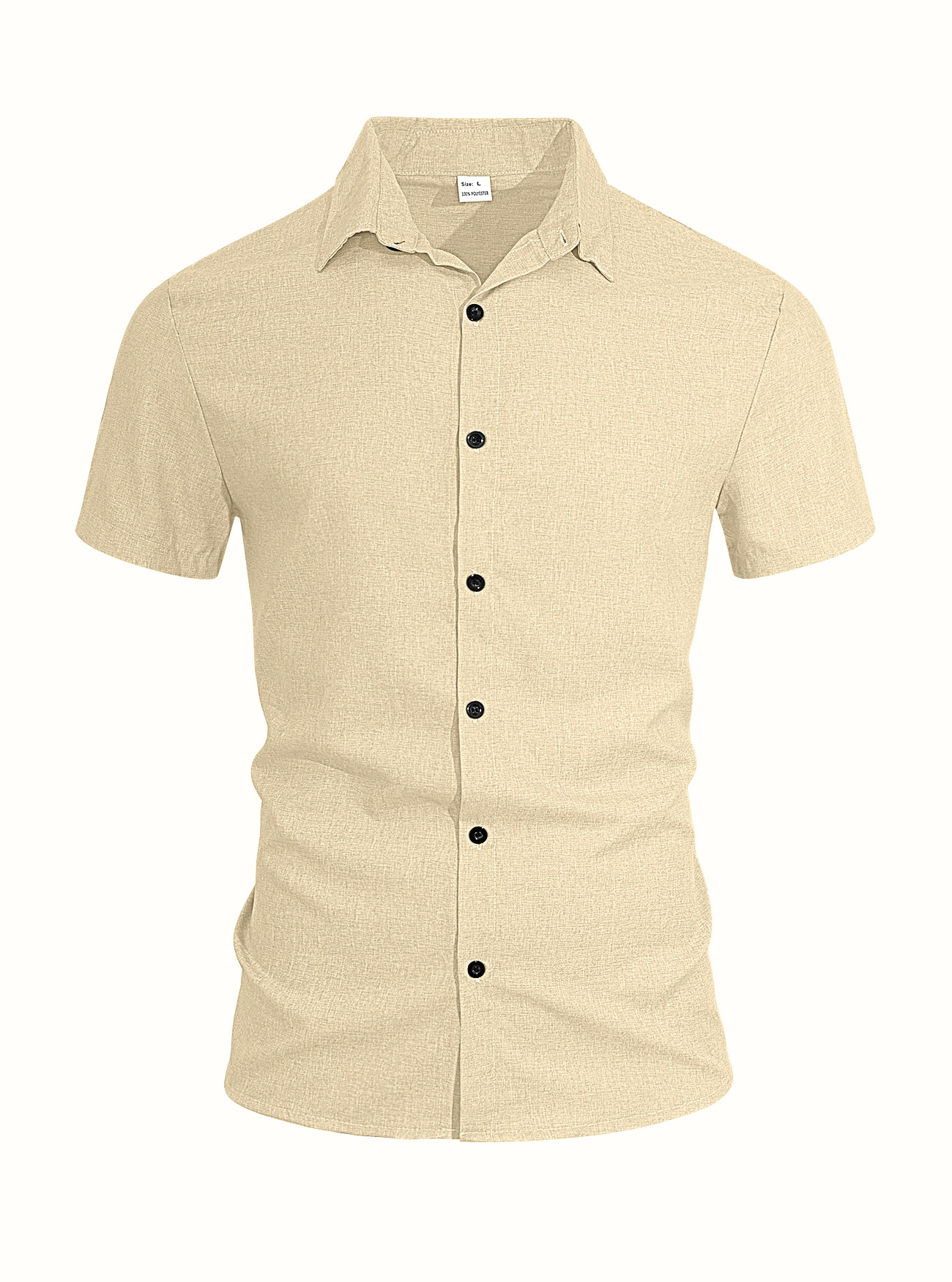 Amazon hombre imitación de cáñamo transpirable de mangas cortas de negocios casual solapa de secado rápido de verano blusa delgada TK camisa transfronteriza