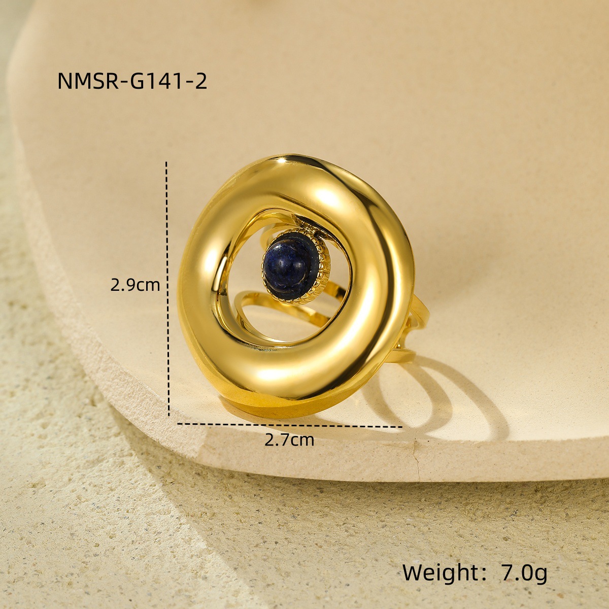 304 Stainless Steel Material PVD Coated Real Gold Plated Solid Color 304 Stainless Steel Simple Style Classic Style Waterproof Non Tarnish Rings
