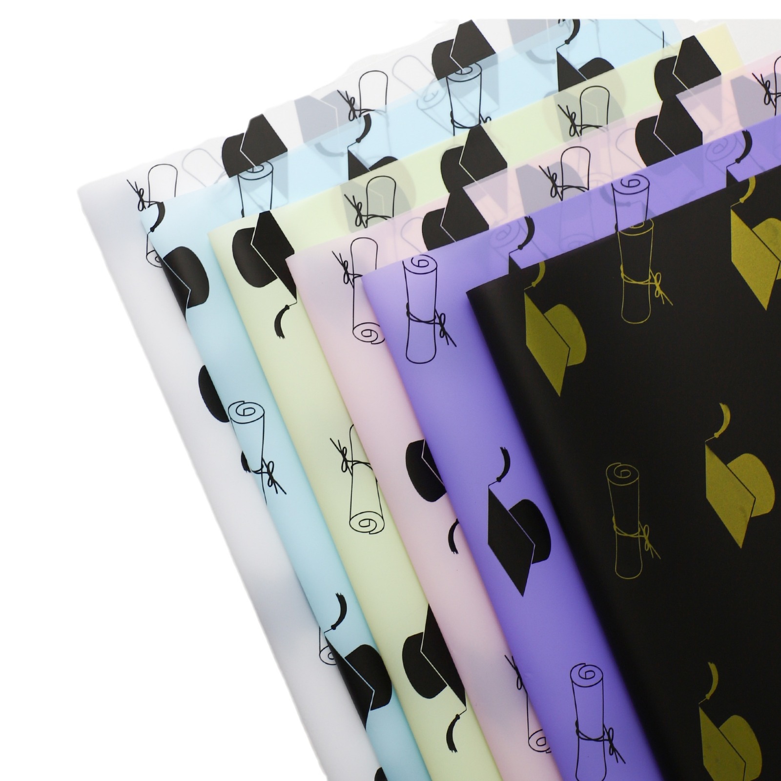 LiZhiRan temporada de graduación impermeable arco libro rollo de papel de embalaje de flores examen de ingreso a la universidad sombrero de doctorado ramo de papel de embalaje de flores