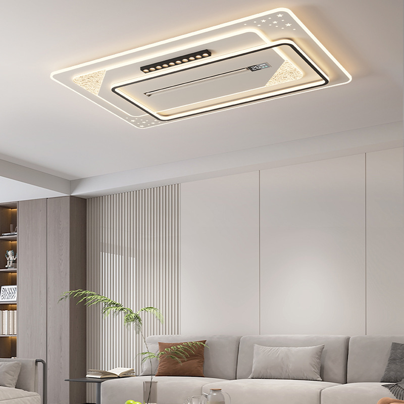 Negative Ion Bladeless Fan Lamp, Variable Frequency, Intelligent Voice Temperature Display, Ceiling-Mounted Living Room Lamp, Bedroom Eye Protection Fan Lamp Negative Ion Bladeless Fan Lamp, Variable Frequency, Intelligent Voice Temperature Display, Ceiling-Mounted Living Room Lamp, Bedroom Eye Protection Fan Lamp