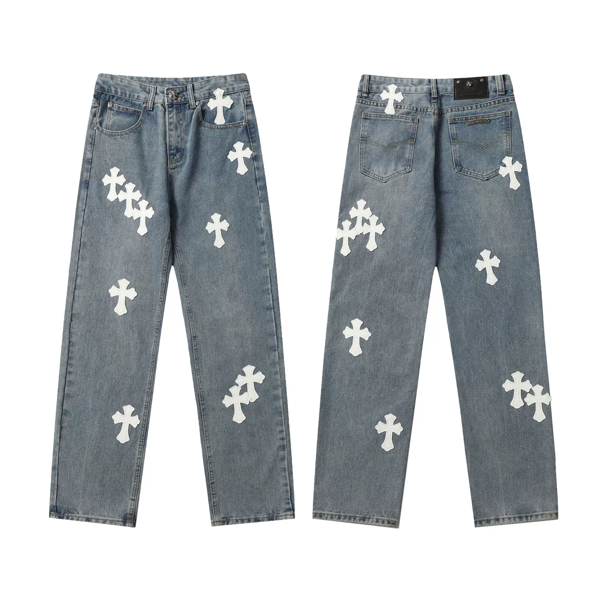 Джинсы из денима для любимой, с вышивкой, oversize, оптовая продажа
