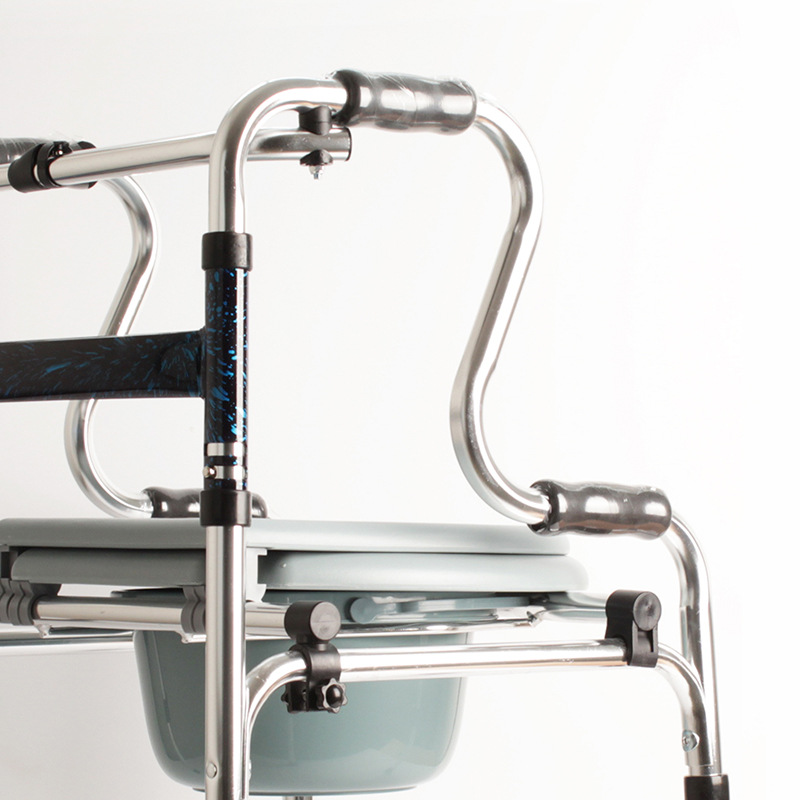 asistente de andadura de aleación de aluminio asistente de andadura de ancianos asistente de andadura de pie marco de muletas de rehabilitación plegable asiento de desplazamiento