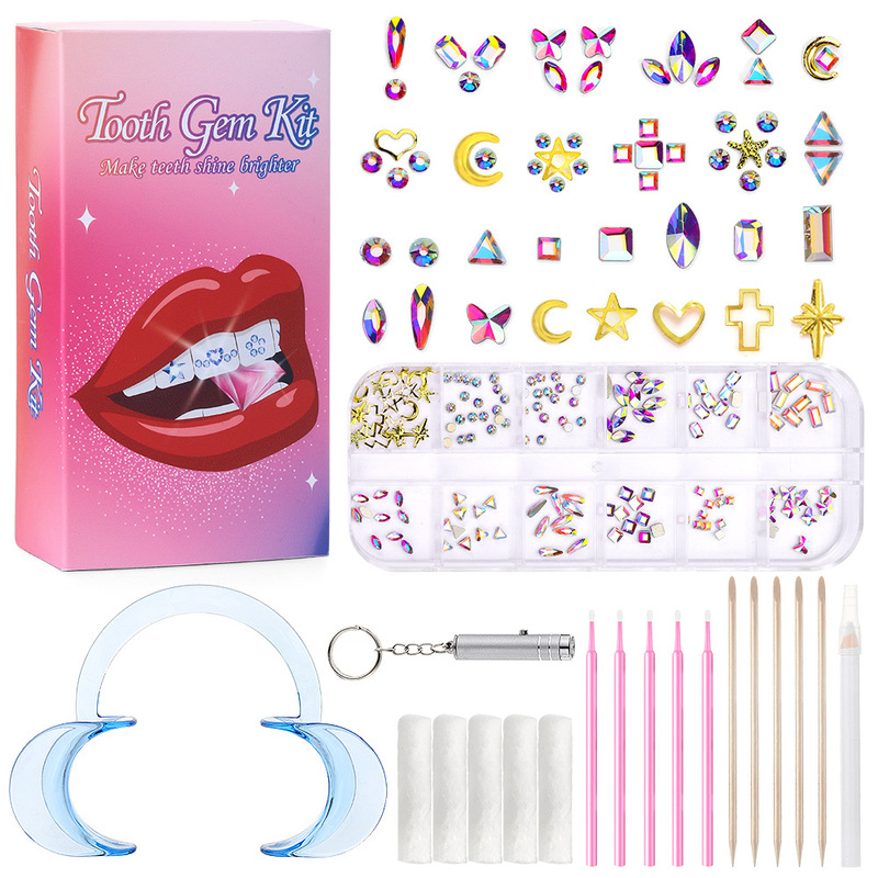 希音の熱い販売の歯のドリルのセットの平底の愛の馬の目のドリルの多種の型番の美の歯の飾りはツールのセットを持ちます。|undefined