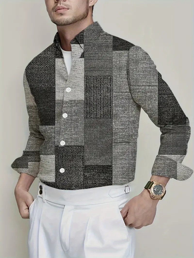 Comercio exterior europeo y americano Amazon 2025 nueva tendencia de la moda casual todo fósforo camisa de manga larga de alta calidad MB12