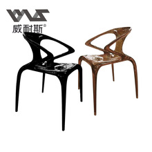 AVA椅魔鬼椅简约PC亚克力透明扶手艺术椅家用餐椅咖啡喝茶椅