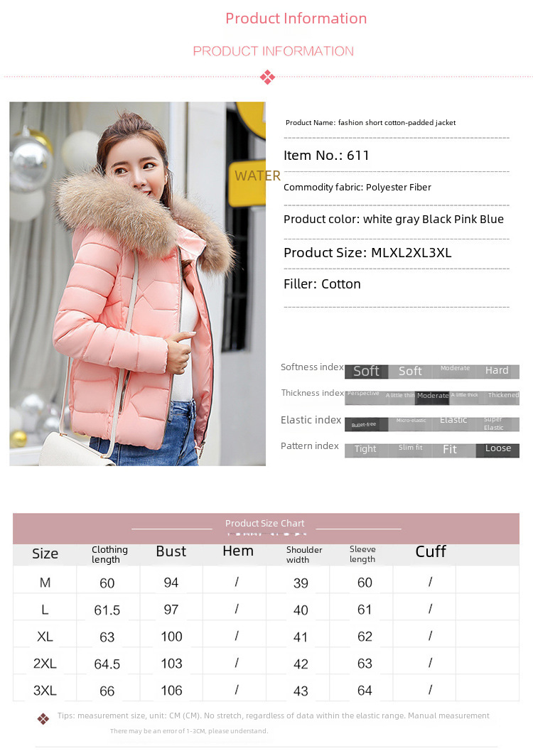 2022 Herbst und Winter Neue Mode kurze baumwollgefütterte Jacke Damen kleine baumwollgefütterte Jacke großer Kapuzenmantel warme baumwollgefütterte Jacke Tatsache_voghion.com