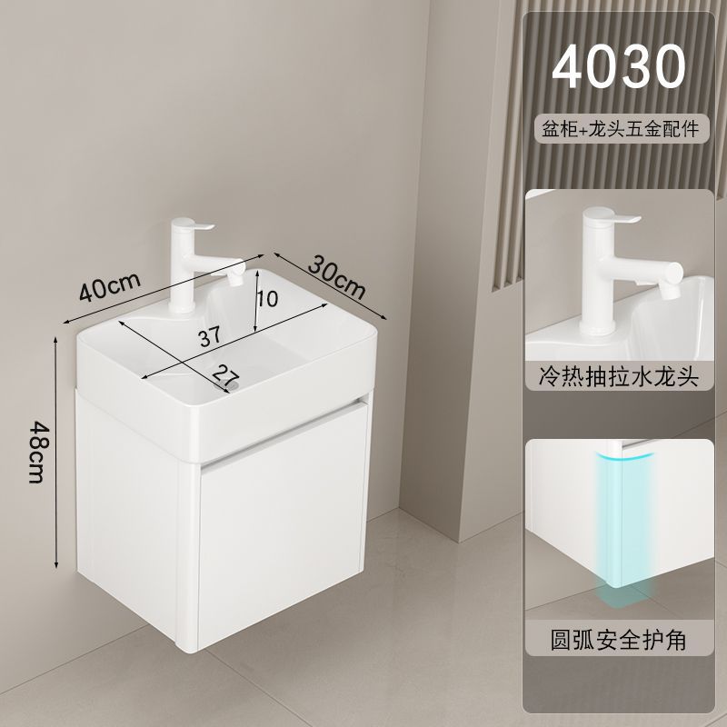 Gabinete de baño lavabo combinación redondeada lavabo de baño lavabo integrado lavabo de cerámica pequeño apartamento super estrecho