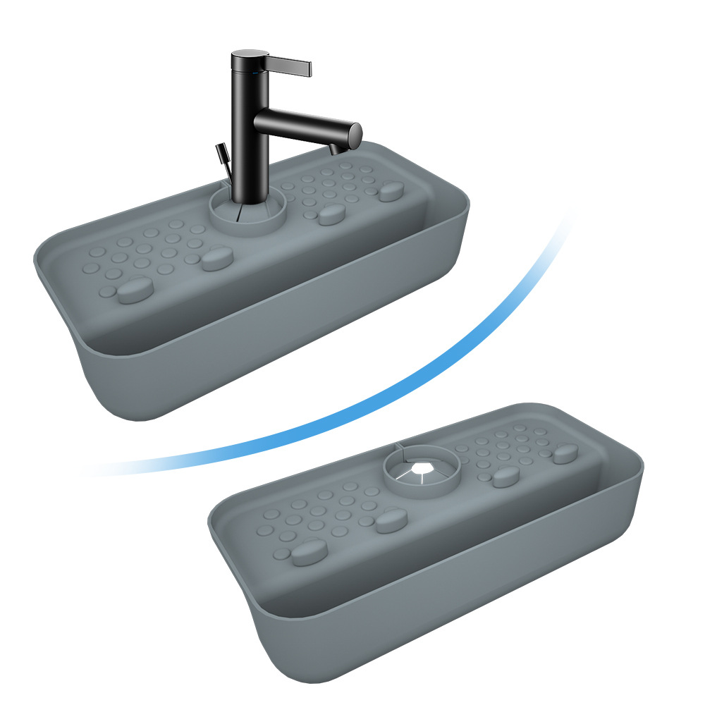 Alfombrilla de drenaje para grifo de cocina al por mayor, protector antisalpicaduras para lavabo de baño con ventosa, alfombrilla de silicona para cesta de drenaje.
