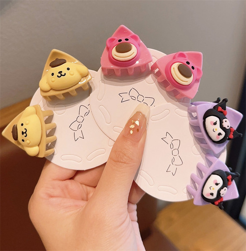 Children's Sanrio small scratching clip cartoon cat ears princess bangs clip hair accessories cute baby hair clip that does not hurt broken hair