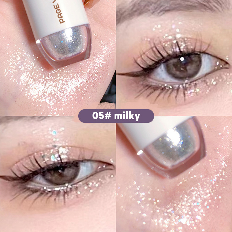Cross-border color maquillaje PAGE VINE bolsillo barra de brillo natural brillante brillante Amazon barra de agua de sombra de ojos