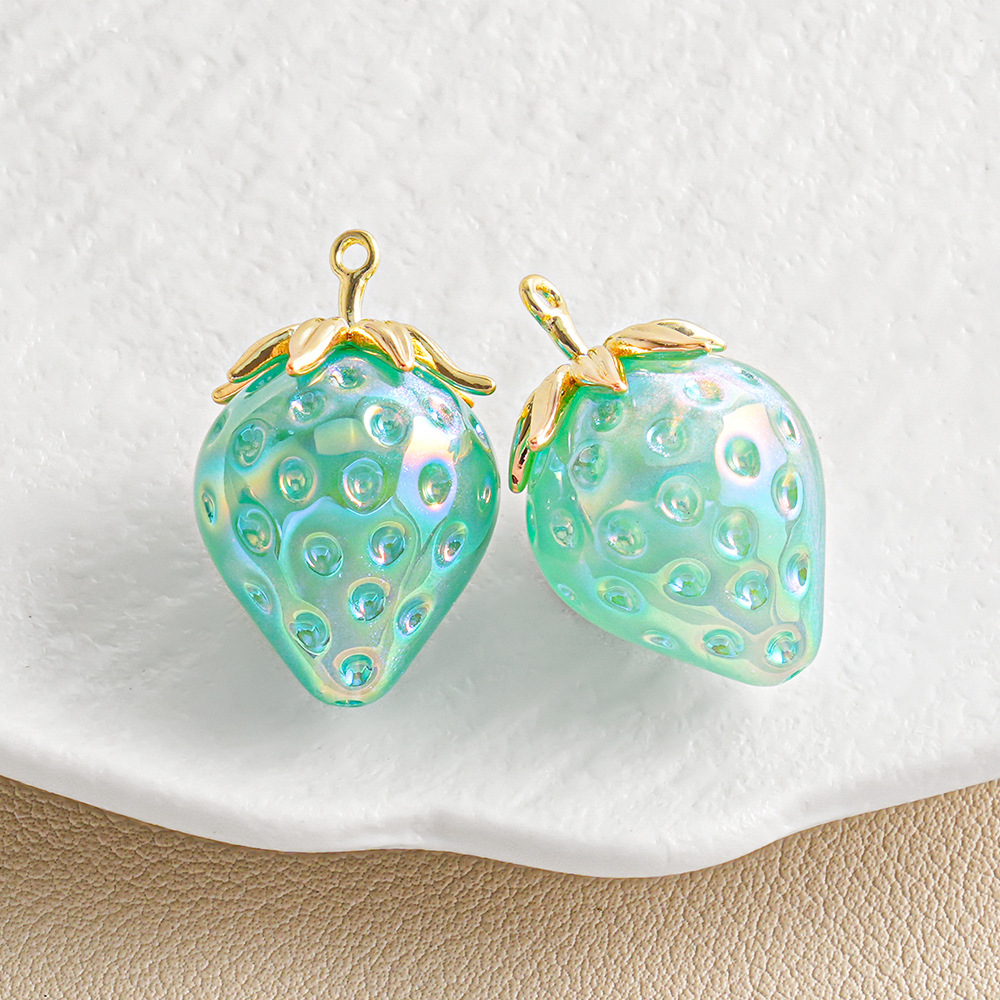 Nuevo colgante de fresa Ice Beauty de Heidi, cadena para teléfono, llavero, colgante DIY, materiales para accesorios de joyería