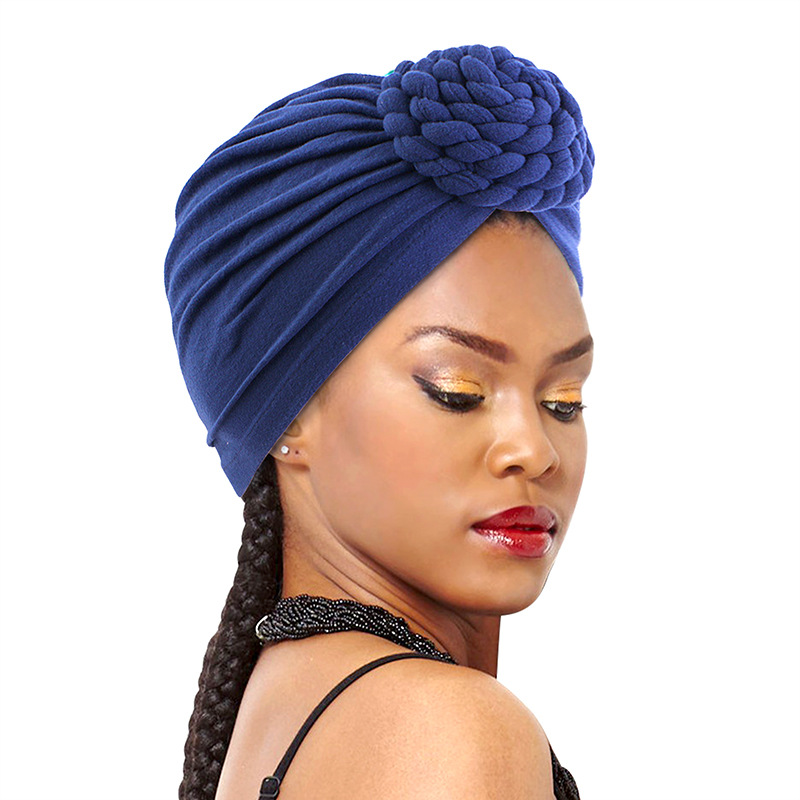 Pure color three-dimensional Panhua head hat