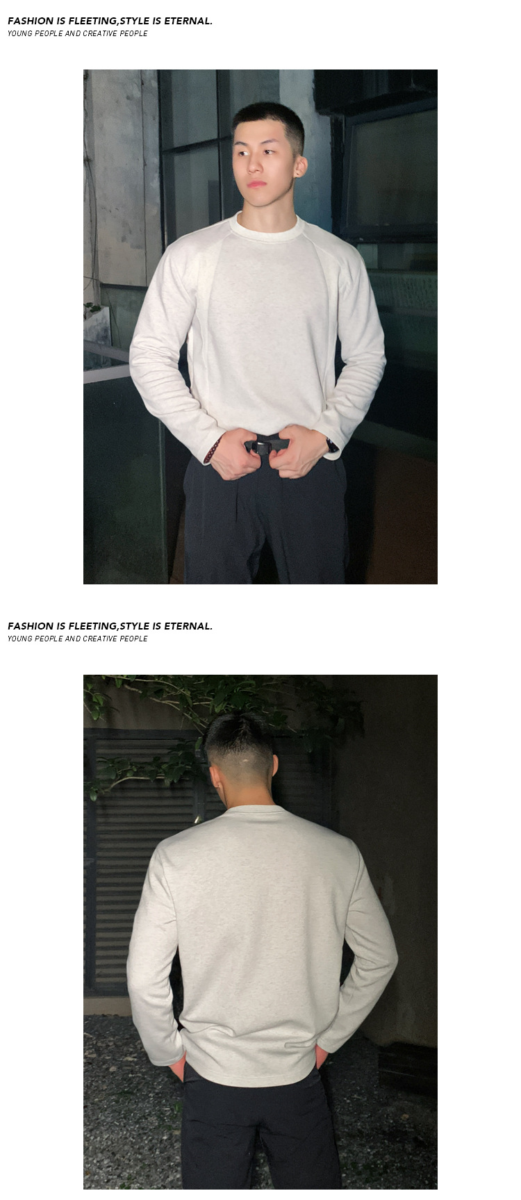 Heavyweight Cotton Long Sleeve T-shirt For Men Oversized Ribbed_voghion.com