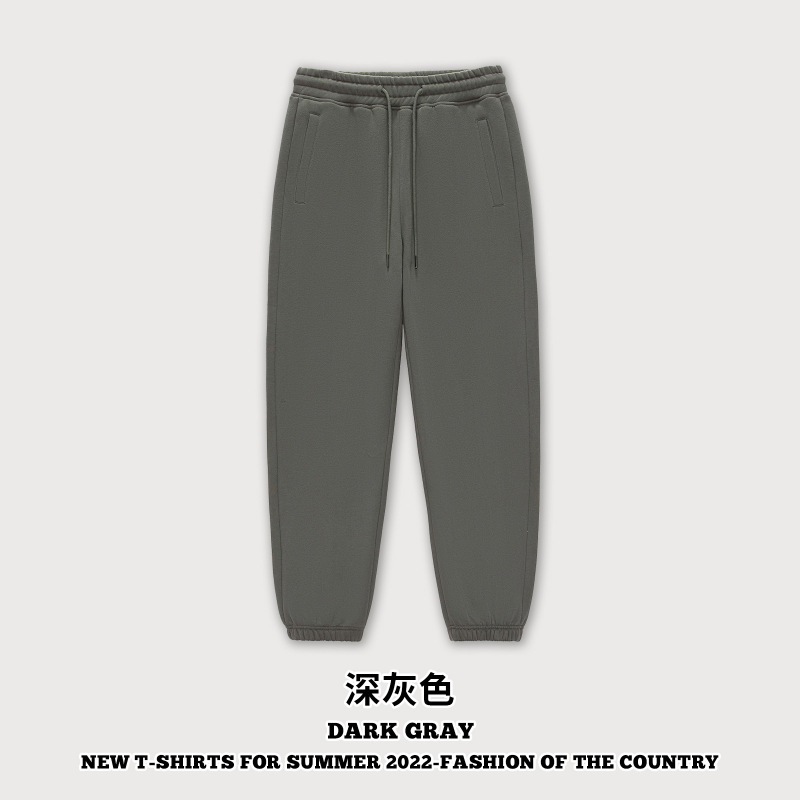 DE MEN | 350Gフリースレギンスメンズスウェットパンツドーパミンカラー巾着カジュアルパンツ男性用厚くて暖かい|undefined