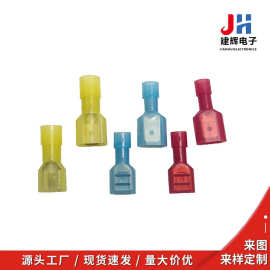 4.8插簧端子尼龙FDFN1.25-187母全绝缘端头插5插8冷压接线端子