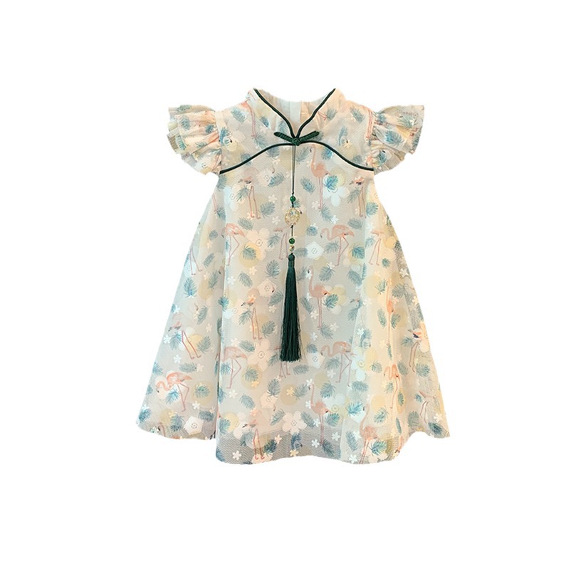 Girls Summer Dresses 2022 New Style Children's Cheongsam Summer Girls Princess Dresses Little Girls Hanfu