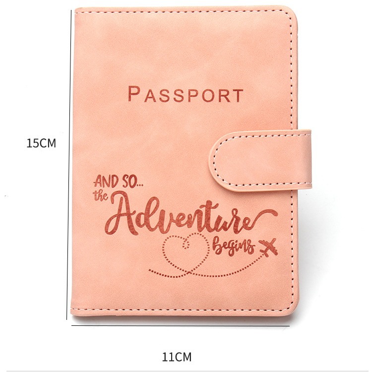 Buckle ear passport holder anti-magnetic RFID multi-function cross-border English letter travel passport bag card holder wholesale