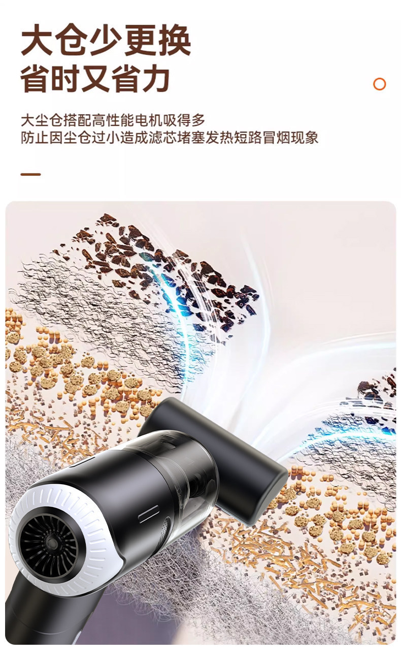 Household Wireless Vacuum Cleaner, Mini Handheld Multi-Functional Pet Hair Extractor, High Suction Power, Portable Car Vacuum Cleaner