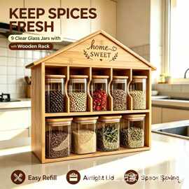 跨境木质房屋造型厨房台面调料置物架可壁挂式客厅玩具手办展示架