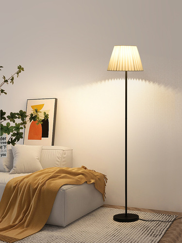 Pleated lamp floor lamp living room study bedroom bedside lamp atmosphere lamp simple modern vertical floor lamp