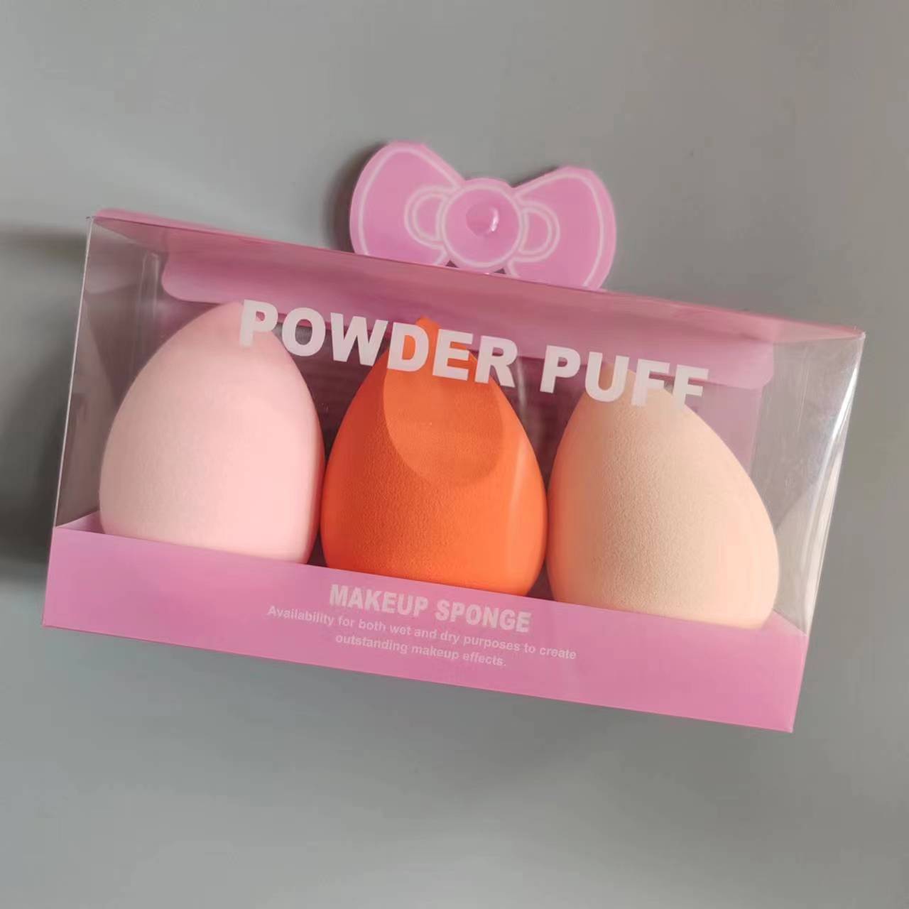 Juego de esponjas de maquillaje en caja de regalo de 4 piezas, se expanden al mojarlas en agua, juego de esponjas de maquillaje en caja de regalo, esponja de maquillaje al por mayor, esponja de maquillaje.