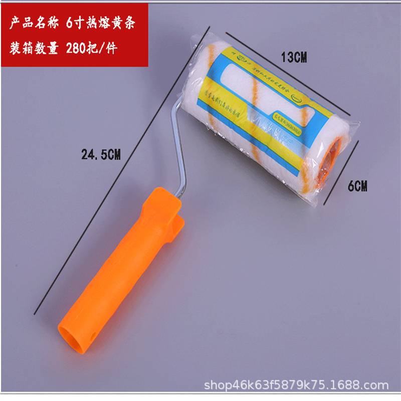 Cepillo de rodillo Cepillo de 6 pulgadas Pintura de látex Pintura de lana media y corta para pintura de reparación Cepillo de rodillo en stock