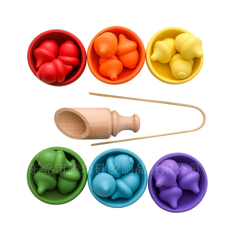 Montessori early education cognitive color sorting toys children educational bead clip game hand-eye coordination matching toys
