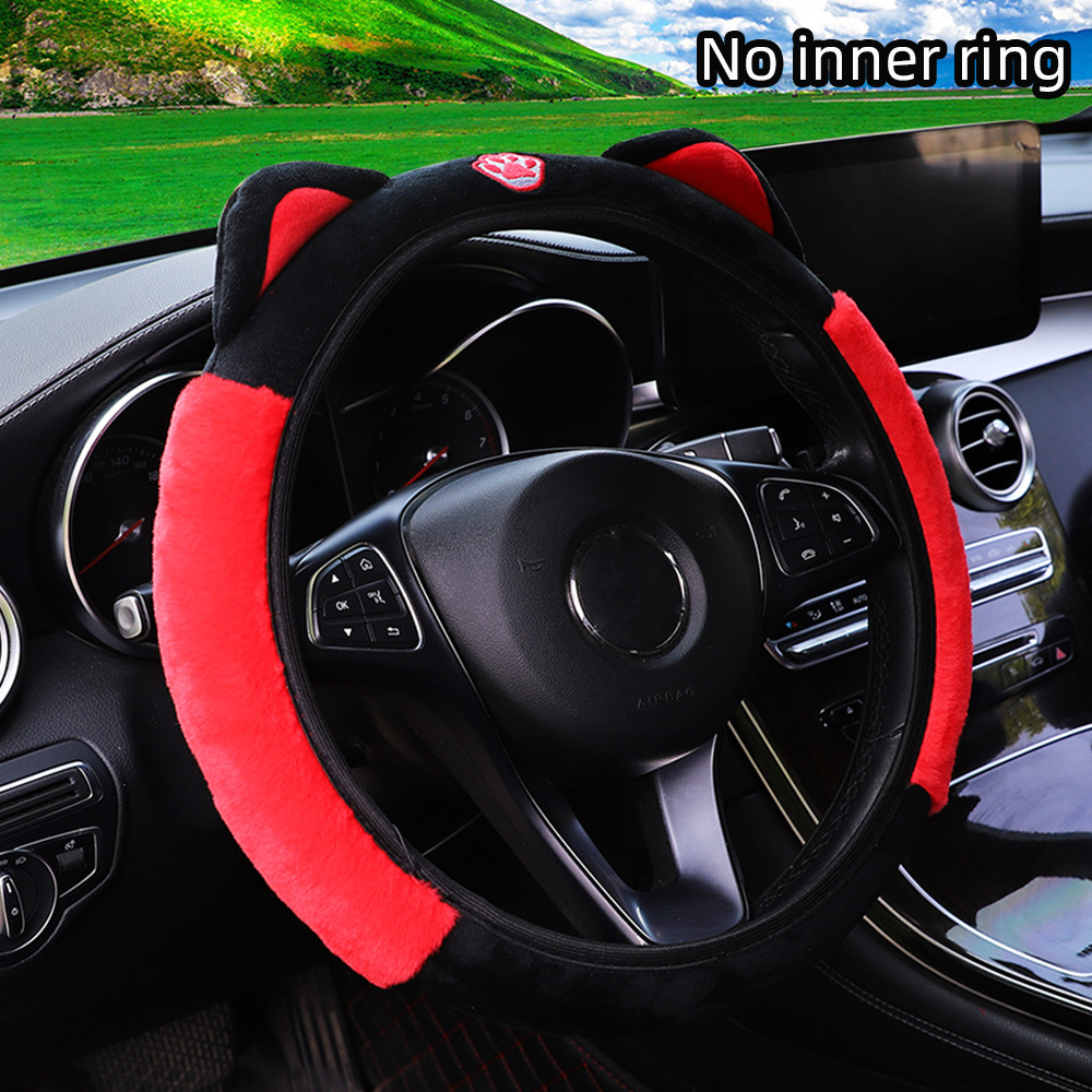 New Winter Cute Little Cat Ears Car Steering Wheel Cover Without Inner Ring Aliexpress Cross-Border E-Commerce Aliexpress