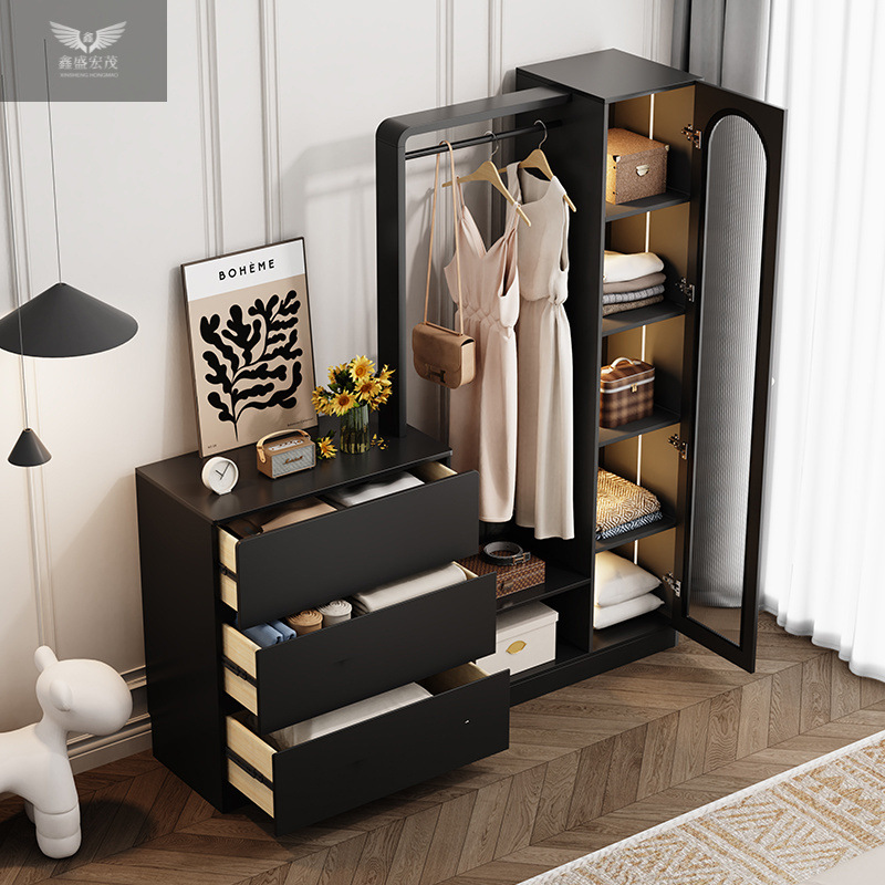 Gabinete retro francés dormitorio pequeño gabinete de almacenamiento percha al final de la cama sala de estar integrada gabinete de lujo ligero