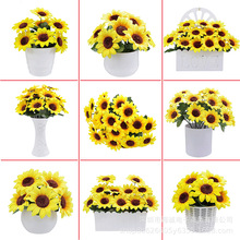 向日葵假花仿真花摆设客厅桌面餐桌花摆花假绿植盆栽装饰品小摆件