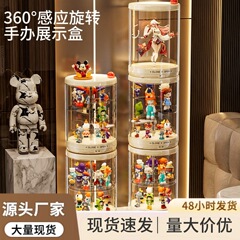 回転ブラインドボックスディスプレイボックスプラスチックコレクションボックス防塵透明リビングルーム人形ラブブディスプレイキャビネットラブブ