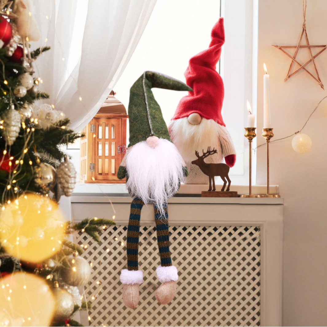 Explosiones transfronterizas decoraciones navideñas muñecas de piernas largas muñecas sin cara muñecas navideñas ventanas muñecas Rudolph