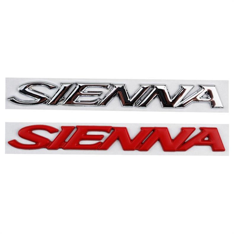 Suitable for modification of the new Toyota Sienna, rear emblem SIENNA car sticker, English metal personalized car badge