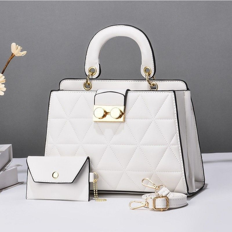 Women's Medium Pu Leather Geometric Solid Color Elegant Zipper Bag Sets display picture 12