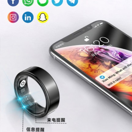 着信通知情報 心拍数 血中酸素 睡眠 運動 心拍数モニタリング TikTok親族愛好家向けスマートリング