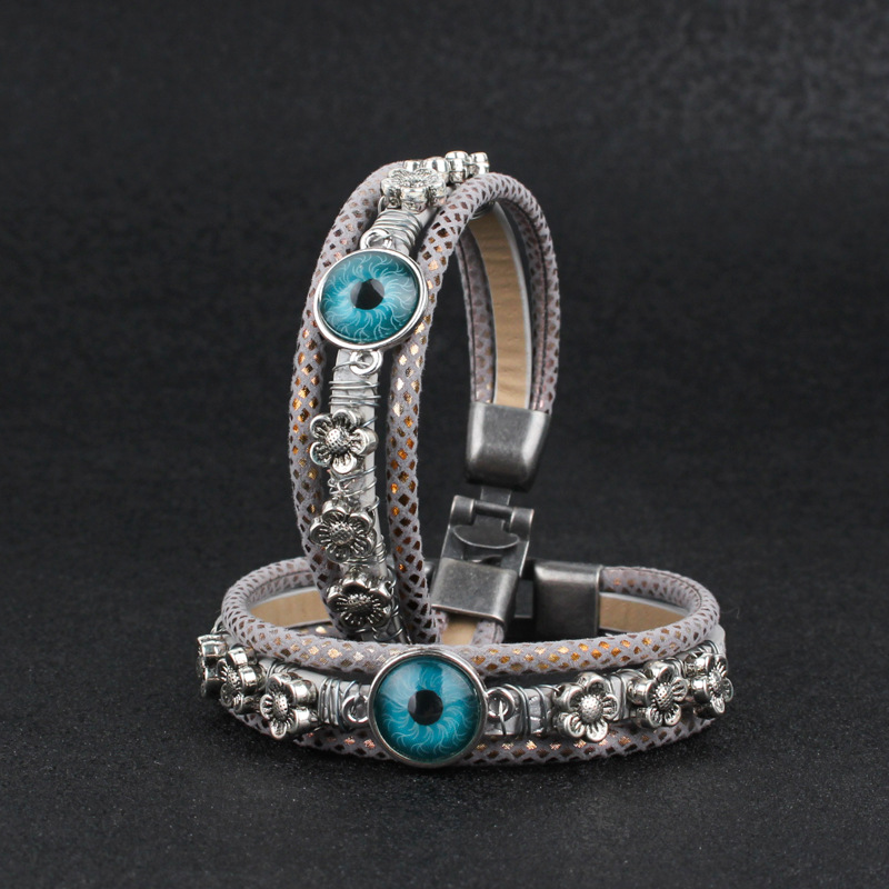 Men's Multi-layer Leather Bracelet With Alloy Buckle Design_voghion.com