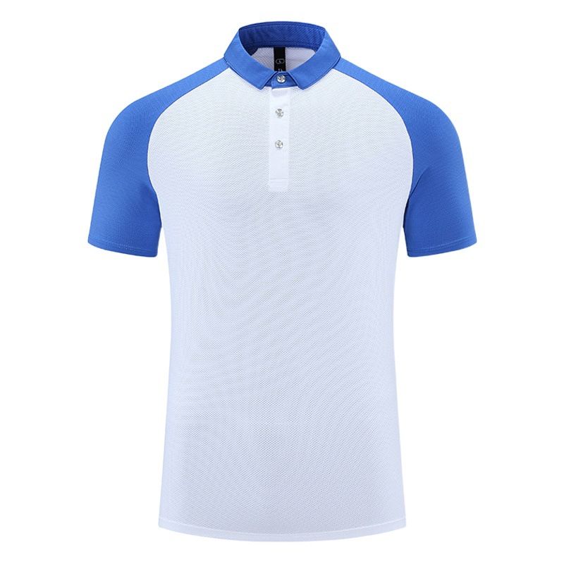 Nueva textura de golf a juego de color de nylon deportes Polo camisa de los hombres y las mujeres de la solapa verano tramo transpirable versión ligera de manga corta