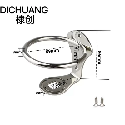 Stainless Steel 316 Tea Cup Holder Cup Rack Drink Holder Yacht RV Travel Vehicle Modification Accessories Marine Adjustable (Car cup holder/beverage holder) - 316-stainless-steel-cup-holder-with-screws-89mm