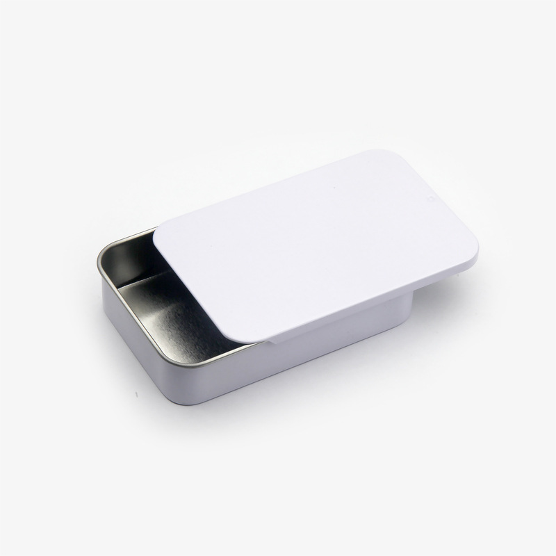 Caja de hojalata deslizante negra en stock, mini caja de hojalata para bálsamo, nueva serie de cajas cuadradas de almacenamiento con sistema de apertura y cierre. image 26