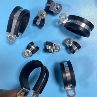 P/R-type nitrile rubber damping clamp R-type rubber strip Cable/pipe damping pipe clamp 6-65