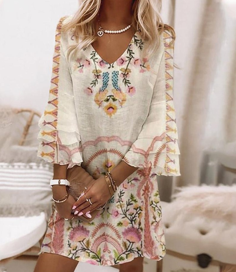Dress displayed on hanger