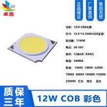 供应 12W COB 灯珠 300MA 电流 11MM 发光面 非标色温 彩色光源