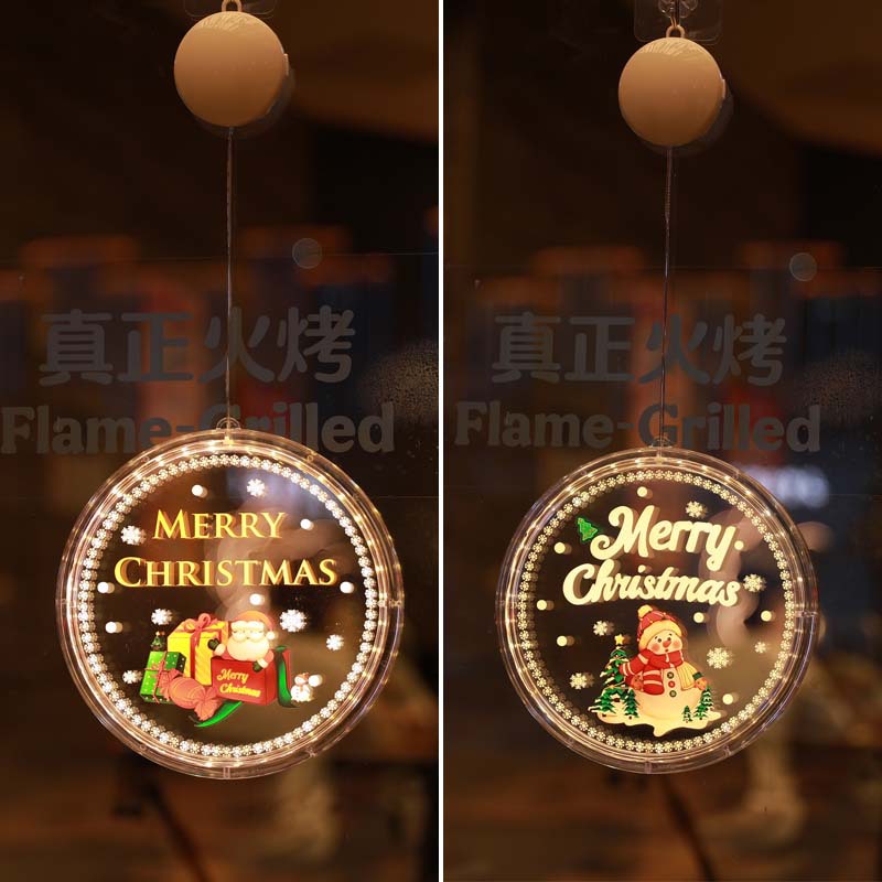 Navidad transfronteriza decoración luminosa LED ventana de regalo creativo nudo seguro pegatinas de ventana juguetes lista de regalo colgante