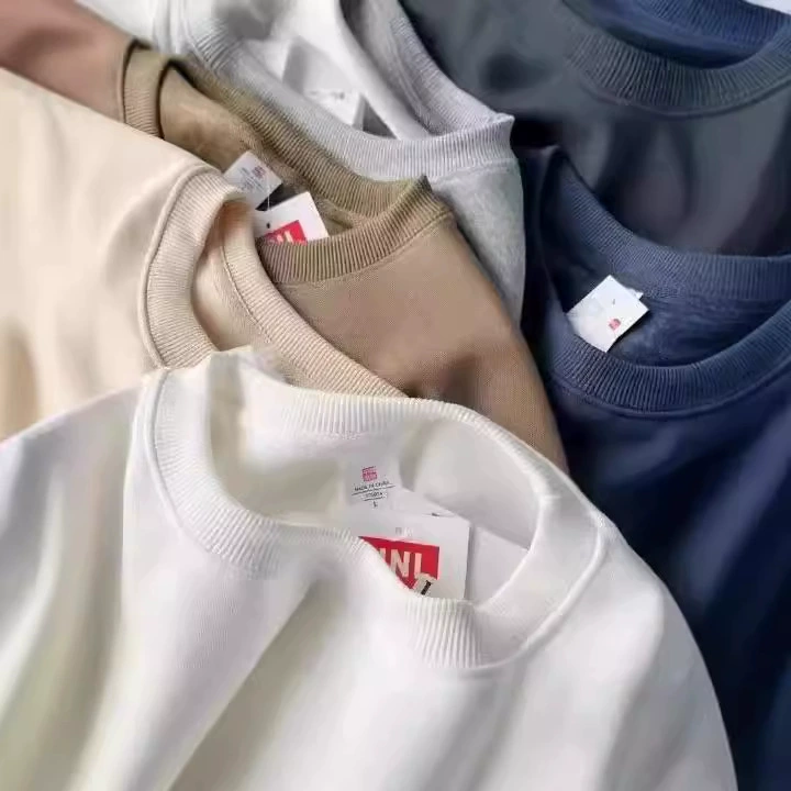 Хлопок с круглым вырезом утолщен для мужчин и женщин