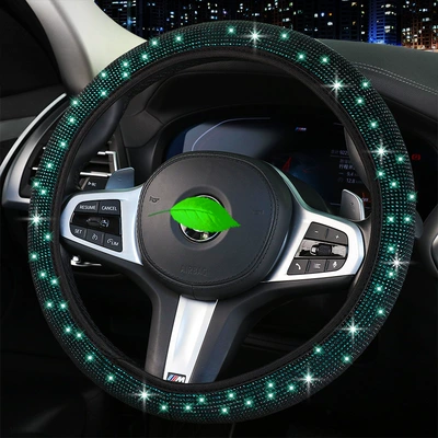 Steering wheel cover | Cover, Elastic Rimless Car Handle - green-38cm