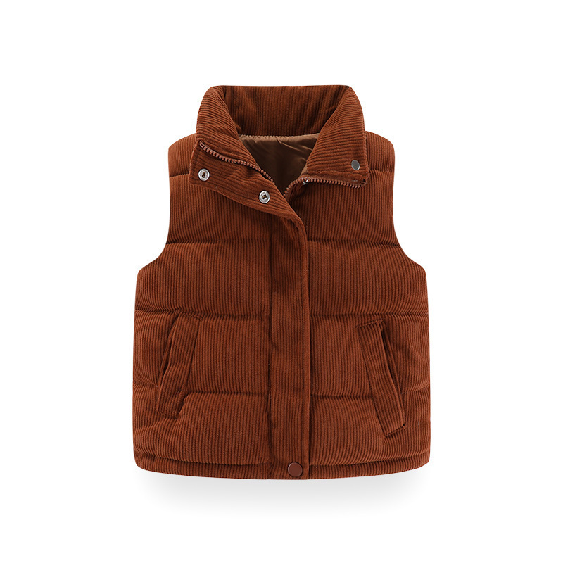 Baby chaleco 2025 nueva ropa de algodón para niños ropa de invierno para niños calentamiento de aire extranjero bebé caballo clip chaleco de algodón para niñas