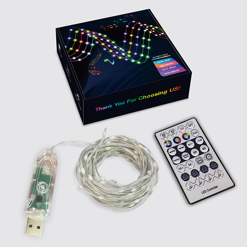 Usb5v LED color mágico cuero cadena luz App control música Navidad impermeable RGB al aire libre hadas cadena luz cubierta